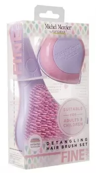MICHEL MERCIER Набор щеток в пастельных тонах для тонких волос (классическая и компактная) / Pastel Classic and Travel Detangling Brushes set for Fine hair