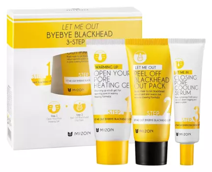 MIZON Набор от черных точек / LET ME OUT BYEBYE BLACK HEAD 3-SETP KIT