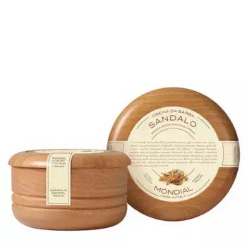 MONDIAL Крем для бритья с ароматом сандалового дерева, деревянная чаша / SANDALO Luxury 140 мл