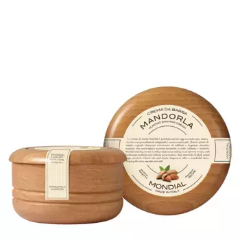 MONDIAL Крем для бритья с ароматом миндаля, деревянная чаша / MANDORLA Luxury 140 мл