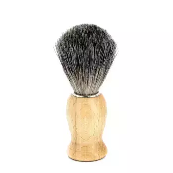 MONDIAL Помазок для бритья деревянный светлое дерево с ворсом барсука / Mondial 1 шт