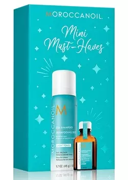 MOROCCANOIL Набор мини к Рождеству 2020 в боксе (восстанавливающее средство для тонких, светлых волос 15 мл, шампунь сухой 65 мл) TREATMENT Stocking Stuffer Light