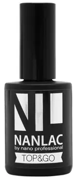NANO PROFESSIONAL Гель-лак защитный для ногтей / NANLAC Top &amp; Go 15 мл