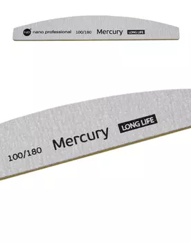 NANO PROFESSIONAL Пилка для ногтей, серая 100/180 Mercury Long Life