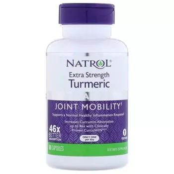 NATROL Добавка биологически активная к пище Куркума двойная сила / Turmeric Extra Strength 60 капсул
