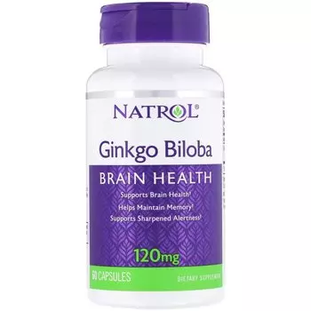 NATROL Добавка биологически активная к пище Натрол гинкго билоба / Ginkgo Biloba 120 мг 60 капсул