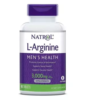 NATROL Добавка биологически активная к пище Натрол L-Аргинин / L-Arginine 3000 мг 90 таблеток