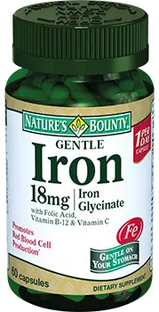 NATURE’S BOUNTY Легкодоступное железо, капсулы 18 мг № 60