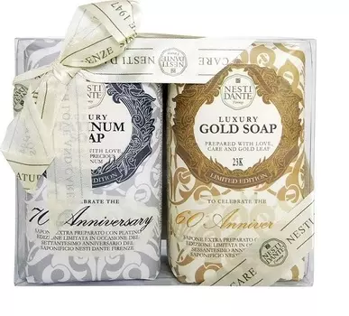 NESTI DANTE Набор мыла для тела (юбилейное золотое + юбилейное платиновое) / Anniversary Platinum & Gold 2*250 г