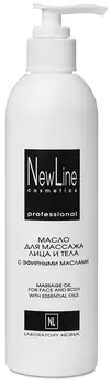 NEW LINE PROFESSIONAL Масло с эфирными маслами для массажа лица и тела, с дозатором 300 мл