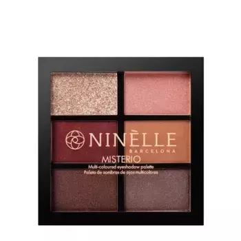 NINELLE Палетка теней мультицветная для век, №528 бордовый тауп / MISTERIO 7,2 гр