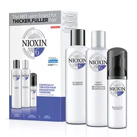 NIOXIN Набор для волос Система 6 (шампунь очищающий 300 мл, кондиционер увлажняющий 300 мл, маска питательная 100 мл)