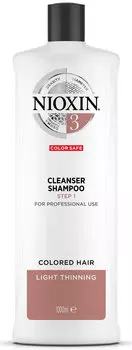 NIOXIN Шампунь очищающий, для окрашенных тонких волос, Система 3, 1000 мл