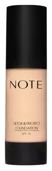 NOTE COSMETICS Основа тональная защитная с детокс-эффектом 100 / DETOX AND PROTECT FOUNDATION PUMP SPF15 35 мл