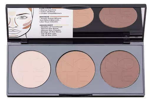 NOTE COSMETICS Палетка пудровая для контурирования лица 02 / PERFECTING CONTOURING POWDER PALETTE 3*5 г