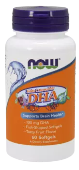 NOW FOODS Докозагексаеновая кислота (DHA), пастилки 892,8 мг № 60