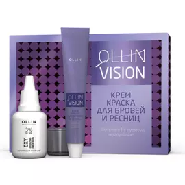 OLLIN PROFESSIONAL Набор для окрашивания бровей и ресниц, черный / OLLIN VISION SET black 20 мл