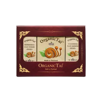 ORGANIC TAI Набор с экстрактом улитки для лица (пенка для умывания 60 мл, освежающий тоник 60 мл, маска против морщин 50 мл)