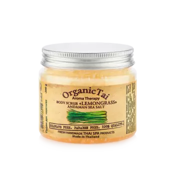 ORGANIC TAI Скраб на основе соли Андаманского моря для тела Лемонграсс 200 г