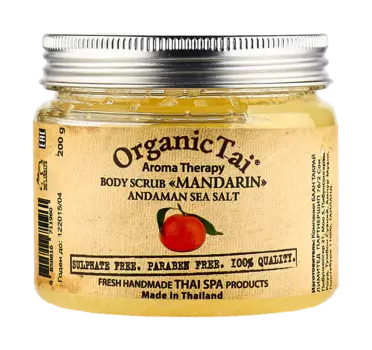 ORGANIC TAI Скраб на основе соли Андаманского моря для тела Мандарин 200 г