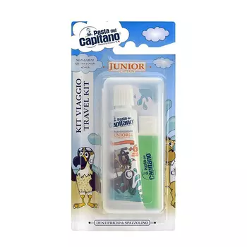 PASTA DEL CAPITANO Набор дорожный детский 6+ (зубная паста сладкая мята 20 мл + складная зубная щетка) Pasta del Capitano Junior