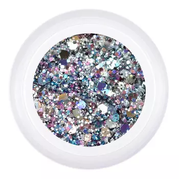 PATRISA NAIL Гель для дизайна ногтей, серебро микс / Gel Glanz Inium 5 г