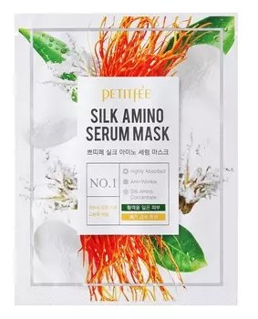 PETITFEE Маска тканевая с аминокислотами шелка / Mask sheet 25 г