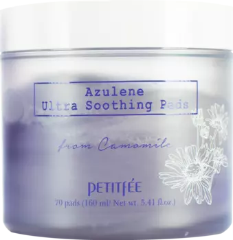 PETITFEE Подушечки очищающие успокаивающие с азуленом для лица 70 шт
