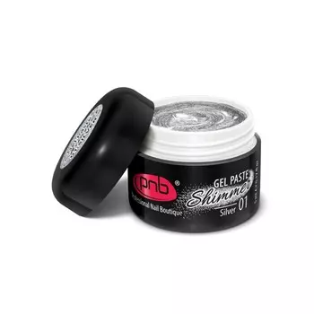 PNB 01 гель-паста для ногтей шиммер / Shimmer Gel Paste UV/LED, Silver 5 мл