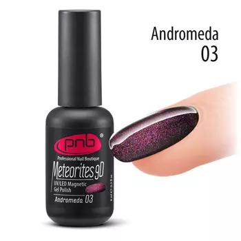 PNB 03 гель-лак для ногтей магнитный метеориты / Magnetic Gel Polish Meteorites 9D PNB UV/LED 8 мл