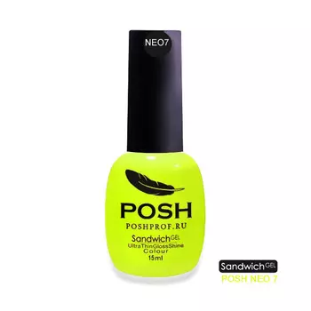 POSH NEO7 гель-лак неоновый на 25 дней Лимон-Неон / SENDVICH GEL UV/LED 15 мл