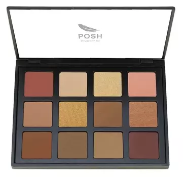POSH Палетка теней для макияжа, профессиональная 02 (12 оттенков) / Nude Brownie Make Up Palette 160 г