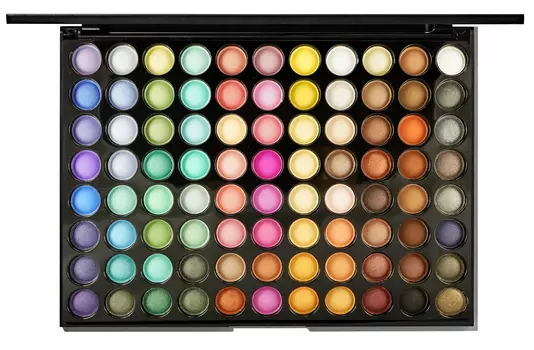 POSH Палетка теней для начинающего визажиста, профессиональная № 3 синяя гамма (88 оттенков) / Miami Beach 56,2 г