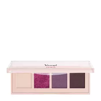 PUPA Палетка теней для век, тон 004 яркая слива / VAMP! 4 EYESHADOWS PALETTE 5,2 гр