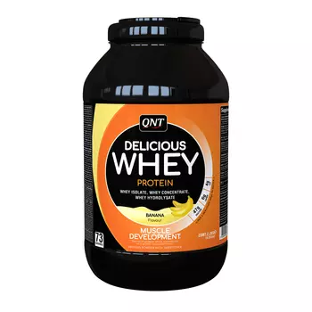 QNT Добавка биологически активная к пище Делишес вей протеин, банан / Delicious Whey Protein Powder Banana 2,2 кг