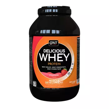 QNT Добавка биологически активная к пище Делишес вей протеин, клубника / Delicious Whey Protein Powder Strawberry 2,2 кг