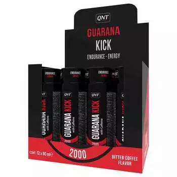 QNT Добавка биологически активная к пище Гуарана кик, со вкусом горький кофе / Guarana Kick 2000 Bitter Coffee flav 12 х 80 мл