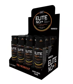 QNT Добавка биологически активная к пище Элит Н.О.+ (пре-воркаут), со вкусом вишня-виноград / EliteN.O.+PreWorkout CherryGra 12 х 80 мл