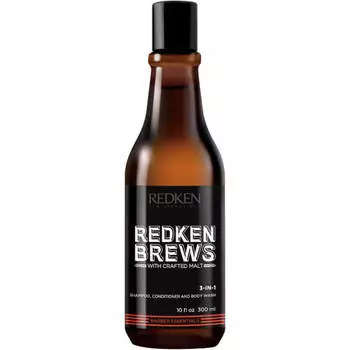 REDKEN Шампунь, кондиционер и гель для душа 3 в 1, для мужчин / BREWS 3-IN-1 300 мл