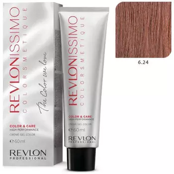REVLON PROFESSIONAL 6.24 краска для волос, темный блондин переливающийся медный / RP REVLONISSIMO COLORSMETIQUE 60 мл