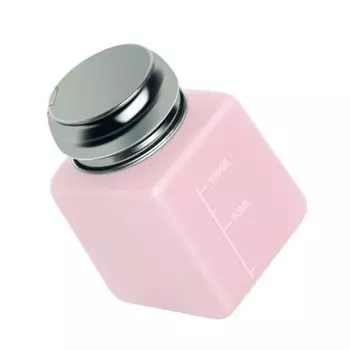 RUNAIL Помпа для жидкости (непрозрачный пластик, с металлической крышкой, розовая) 120 мл
