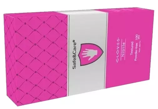 SAFE &amp; CARE Перчатки нитриловые, розовые (маджента), размер S / Safe &amp; Care 100 шт