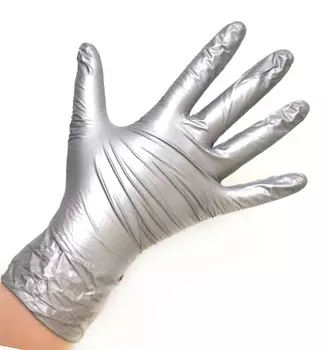 SAFE &amp; CARE Перчатки нитриловые серебристые XL Safe &amp; Care 100 шт