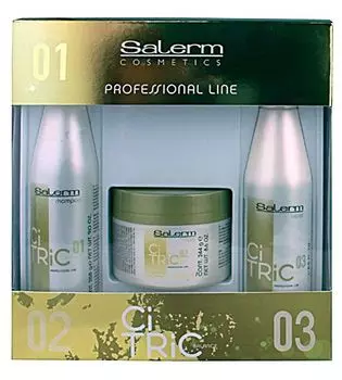 SALERM COSMETICS Набор для домашнего ухода (шампунь 250 мл, маска 250 мл, жидкая эмульсия 250 мл) / CITRIC BALANCE