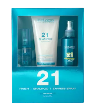 SALERM COSMETICS Набор для волос (спрей 125 мл, шампунь 300 мл, экспресс спрей 150 мл) / Salerm 21