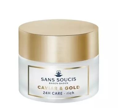 SANS SOUCIS Крем-люкс антивозрастной питательный 24 часа Икра и золото / CAVIAR &amp; GOLD ANTI AGE DELUXE 24H CARE RICH 50 мл