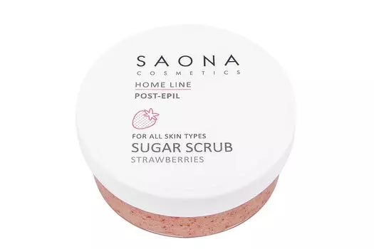 SAONA COSMETICS Скраб сахарный клубничный для всех типов кожи тела / Home Line 300 мл