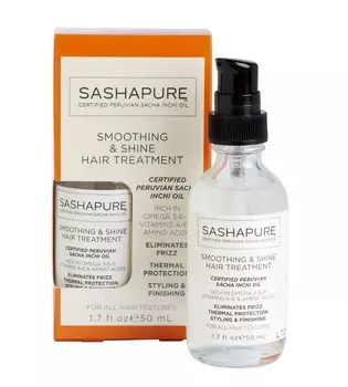 SASHAPURE Сыворотка разглаживающая для волос с натуральными маслами / Shine &amp; Smoothing Treatment 50 мл