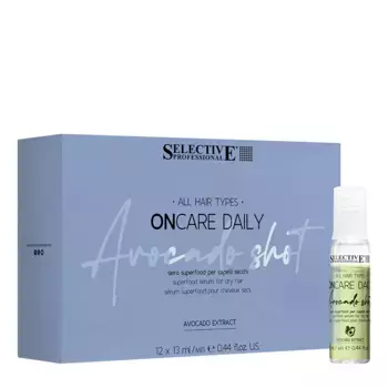 SELECTIVE PROFESSIONAL Сыворотка-суперфуд увлажняющая и защитная для волос, не требующая смывания / Avocado Shot ONC ONCARE DAILY 12*13 мл