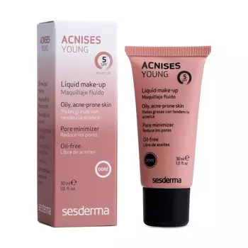 SESDERMA Крем тональный жидкий с СЗФ 5, темный тон / ACNISES YOUNG Liquid make-up SPF 5 dore 30 мл